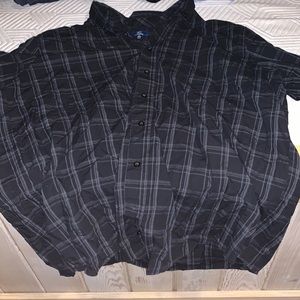 Geroge Black Button Up short sleeve Dress 2XL